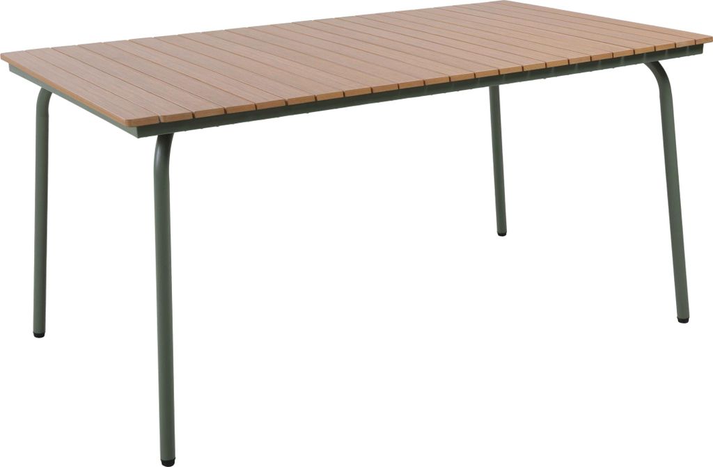 Rechteckiger Gartentisch 160 x 90 cm aus Stahl und Polywood - Oviala Carteret