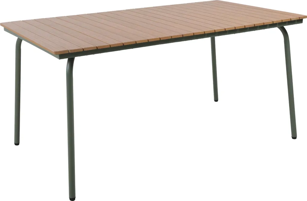 Grande table de terrasse 160cm en polywood et métal noir 6 convives