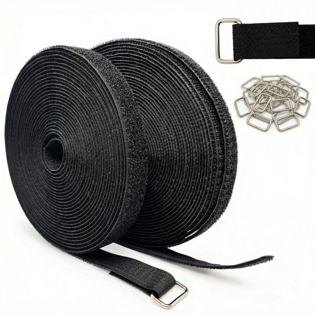 10m x 2cm Klettband mit 50 Schnallen 2cm Breit Freie Produktbild 