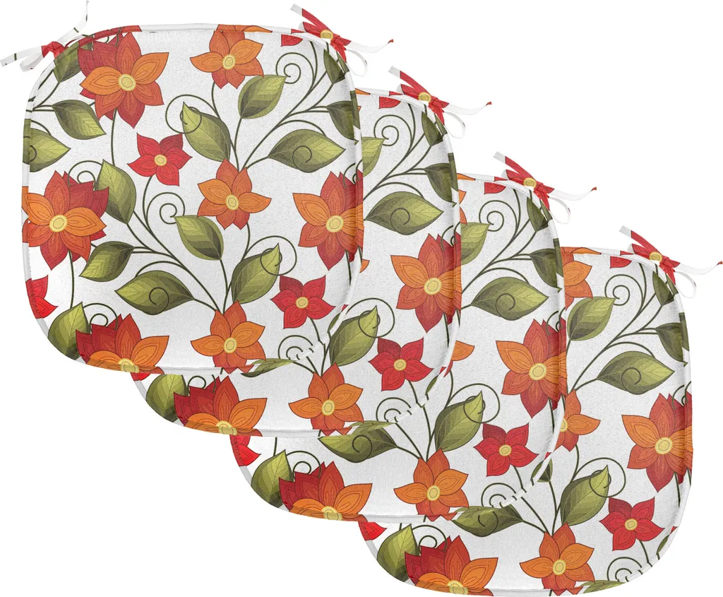 Coussin de Chaise Anti-Glisse et Anti-Tache, 40x40 cm, Motif Herbes Lys