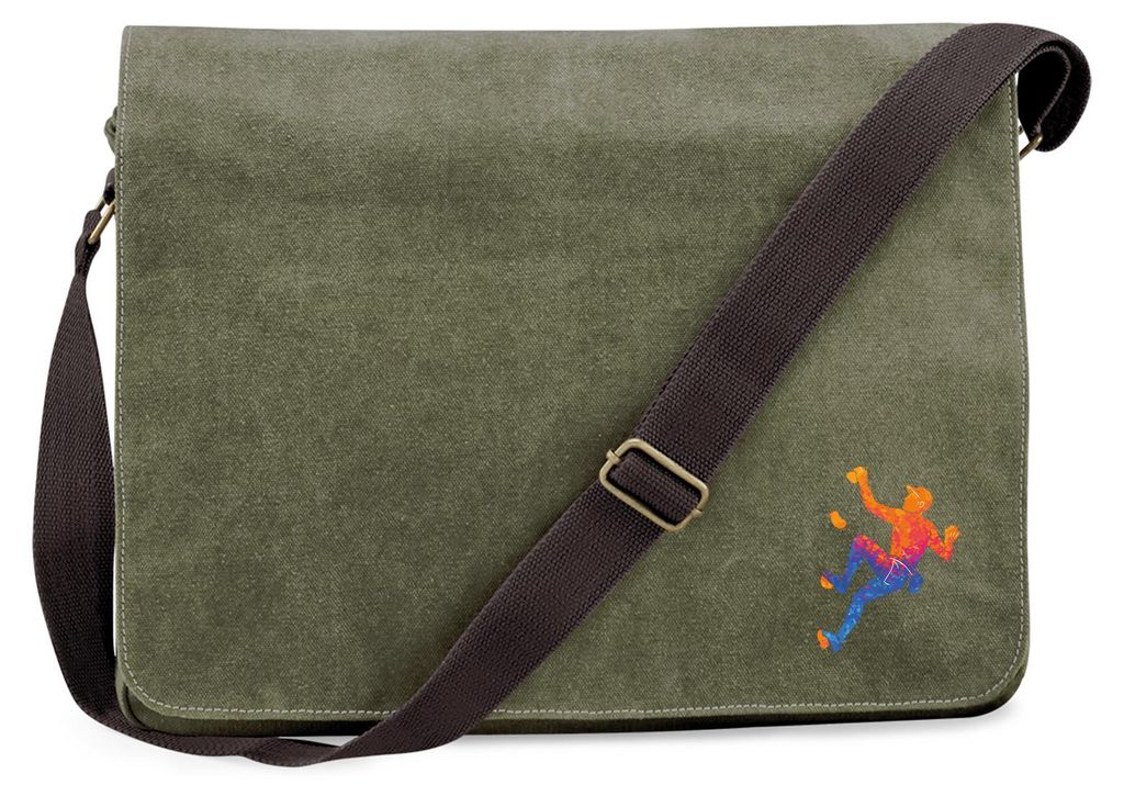 Huuraa Umhängetasche Bouldern Klettern 14 Liter Military Green Canvas Laptoptasche Geschenkidee