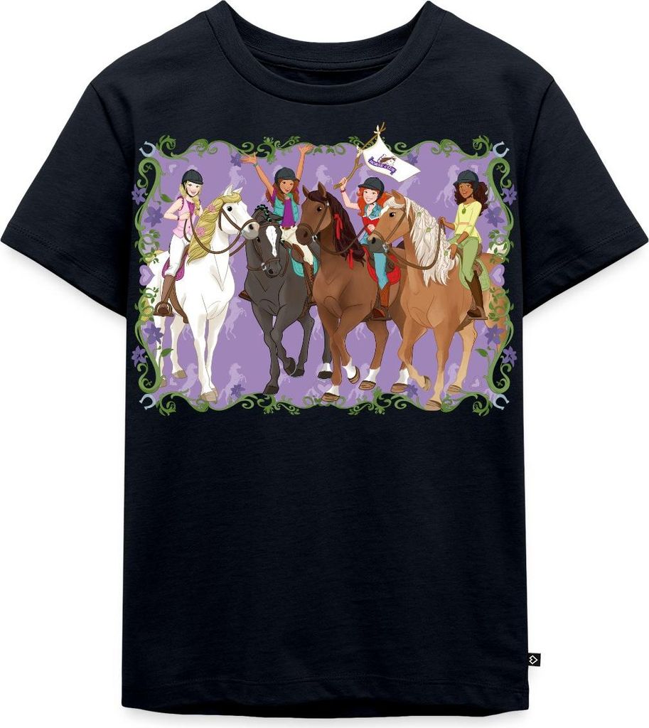 Spreadshirt Schleich Horse Club Lisa Sarah Sofia Hannah reiten Kinder Premium T-Shirt, 98/104 (2 Jahre), Navy