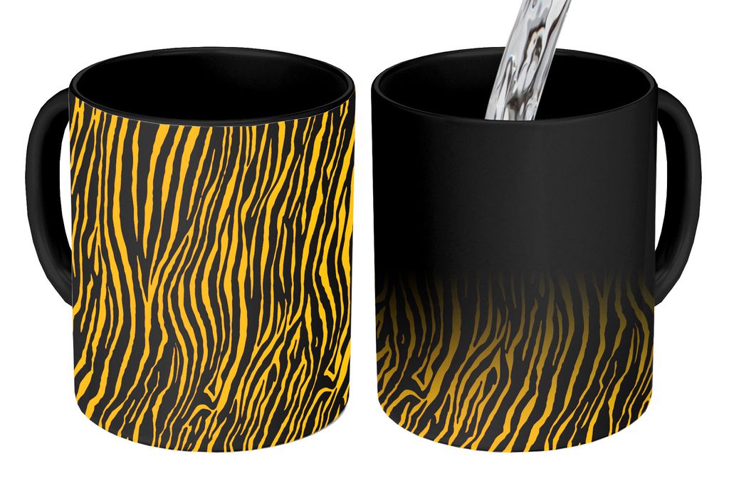 KitchenYeah Zauber Tasse Zaubertasse Magic Tiermuster - Tiger - Orange 350 ml Farbwechsel Becher Geschenk Geschenkidee - Magic-Tasse - Fototasse ...