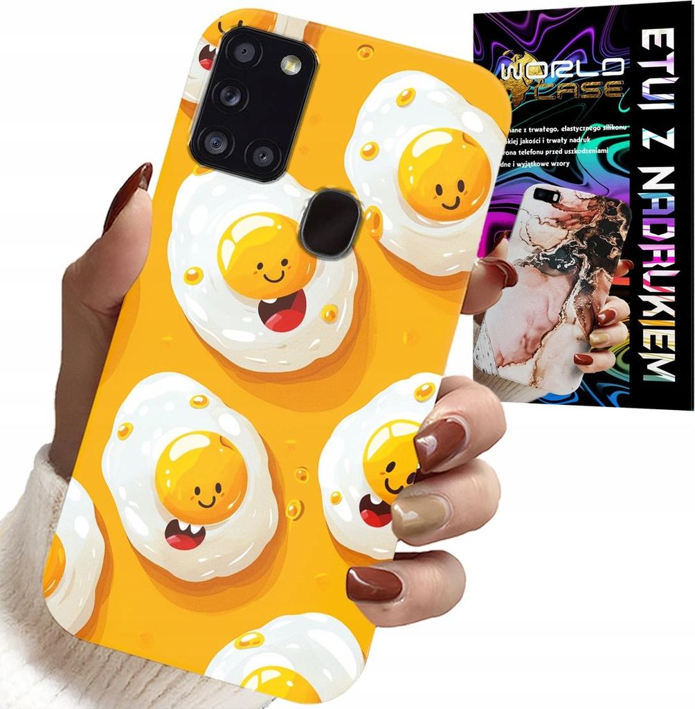 ETUI FÜR SAMSUNG GALAXY A21s - SWEET Smiley Eggs CASE + FILE