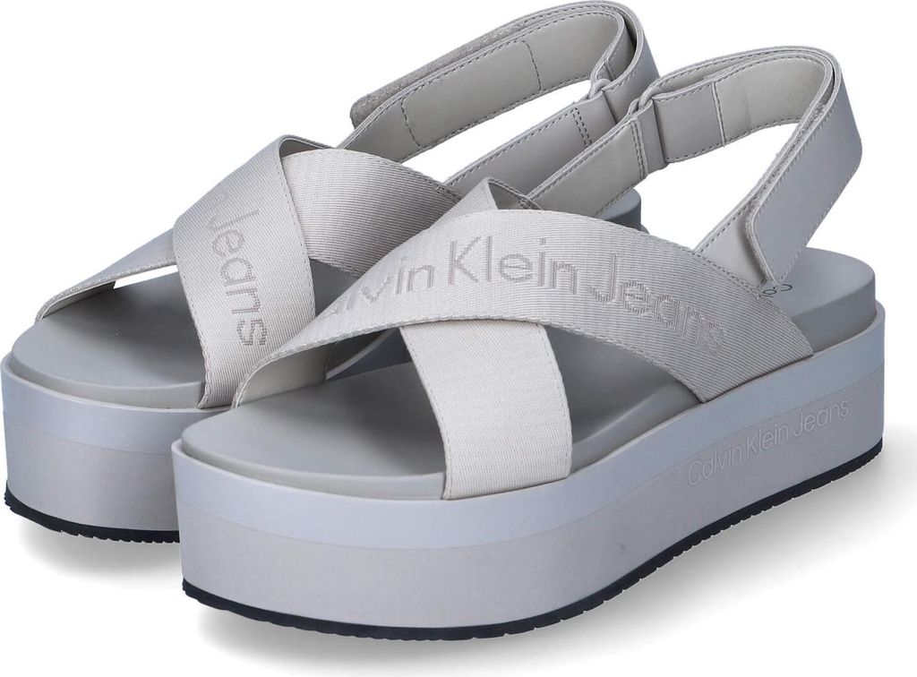 Calvin Klein Jeans Damen Klassische Sandalen YW0YW01362 ACF Farbe: Beige Größe: 41