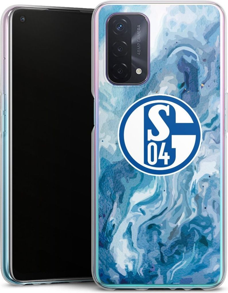 DeinDesign Handyhülle für Oppo A74 5G Silikon Hülle Case Smartphone Schutzhülle FC Schalke 04 Fanartikel Logo