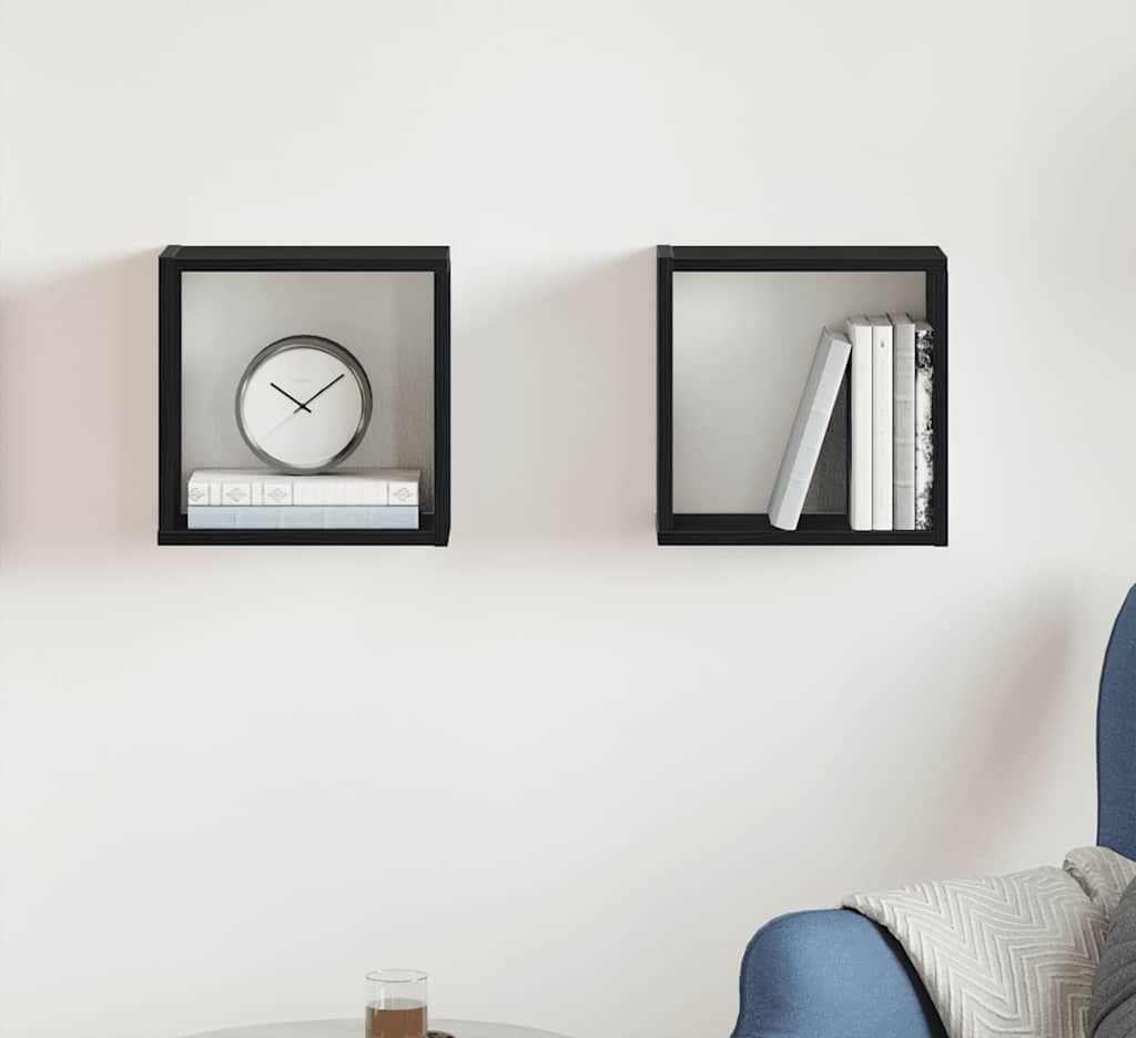 Maison Exclusive - Würfel-Wandregale 2 Stk. Schwarz Eichen-Optik 30x15x30 cm