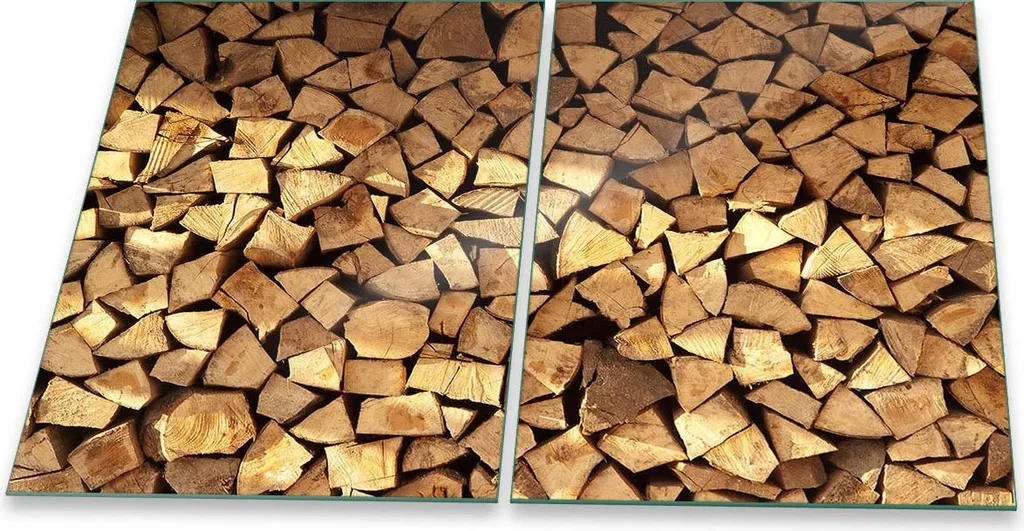Piastre Vetro Copri Fornelli 2x 40x52 Legno Marrone | Vetro Temperato