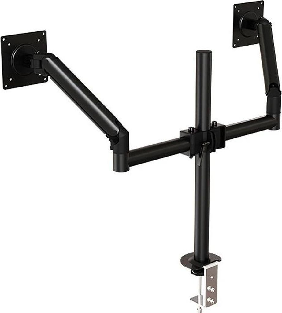 M13-2 - Dual Monitor Tischhalterung - Höhen- und Neigungsverstellung - Für 43–81 cm Monitore, 25–51 cm Laptops - Schwarz