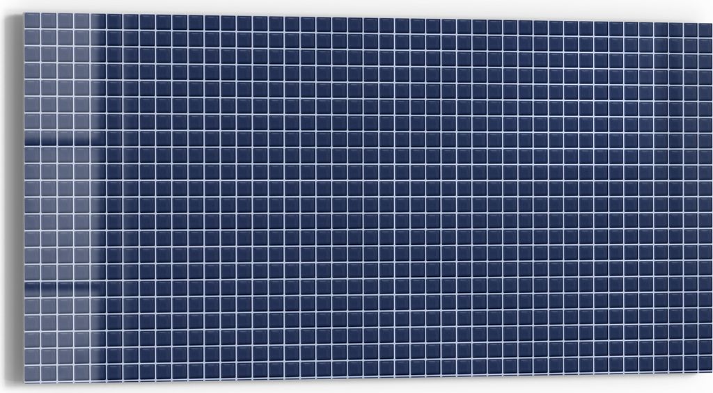 DEQORI Glasbild Echtglas 60x30 cm 'Blauer Rhythmus' Wandbild Bild modern Deko