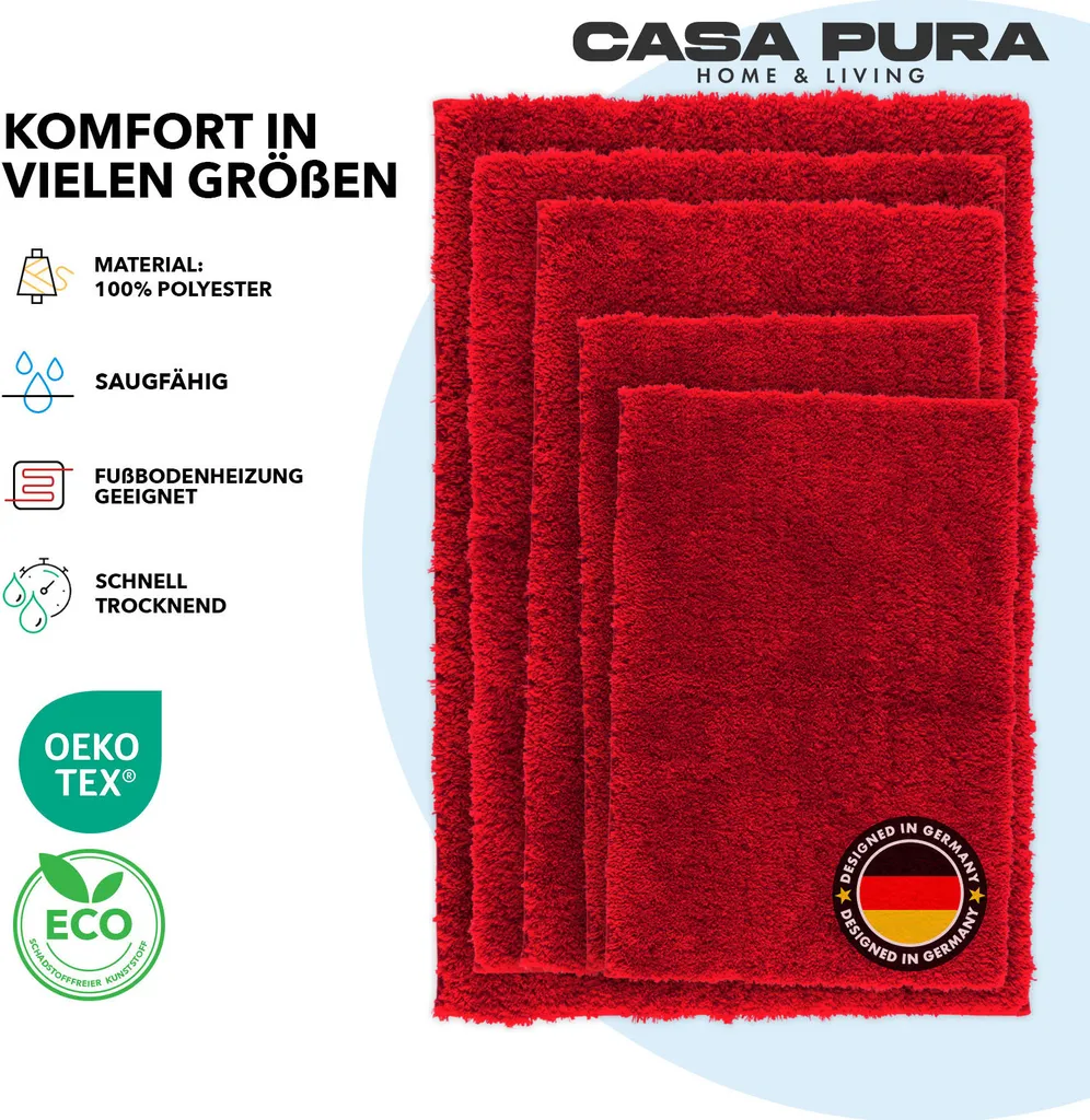 Tappetino Bagno Rosso 50x60 Sky - Asciugatura Rapida e Sicuro - 6