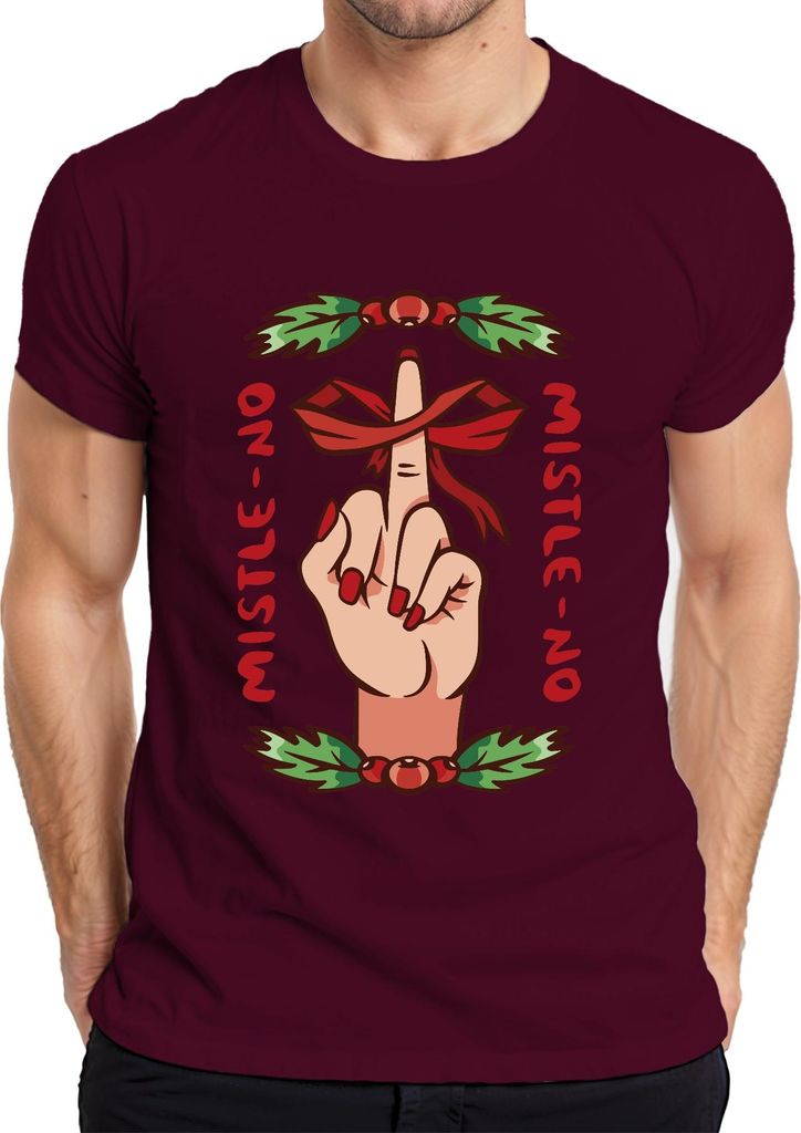 Mistle No Anti-Weihnachten - Weihnachtsgeschenk Christmas Herren T-Shirt, Burgundy, 3XL