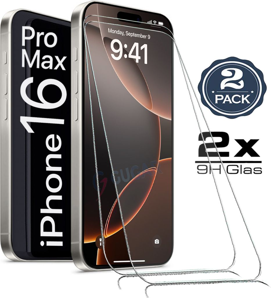 2X Für iPhone 16 Pro Max ( 6.9" ) - Panzerglas Glasfolie Produktbild 