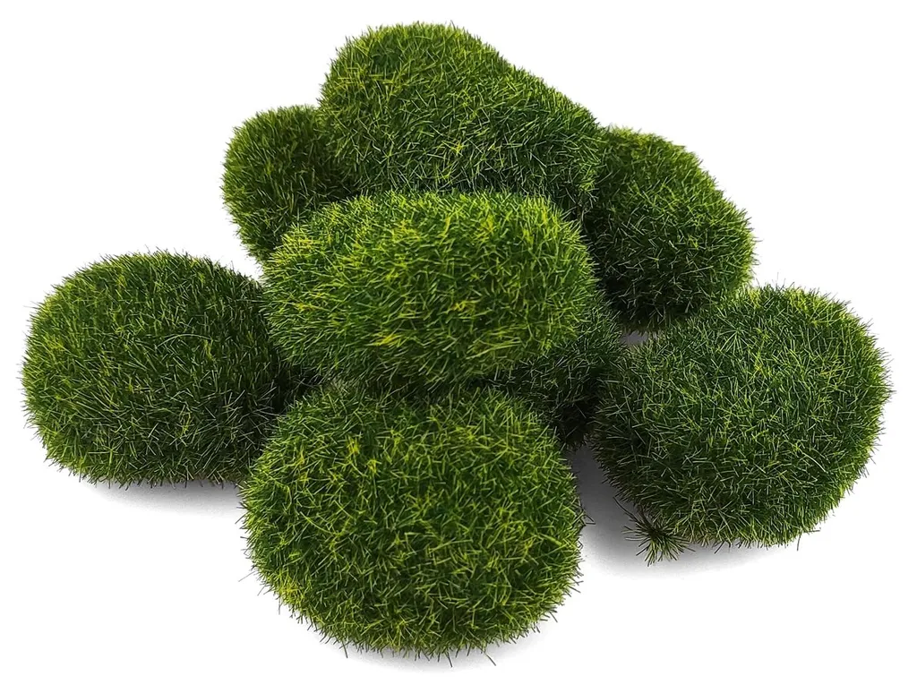 Lot de 8 boules de mousse artificielle verte déco jardin et terrarium