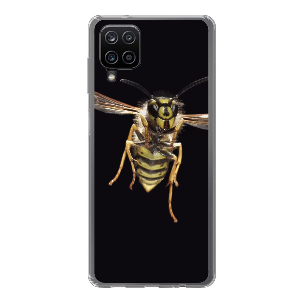 MuchoWow Handyhülle Schutzhülle Hülle für Samsung Galaxy A12 Wespe - Insekten - Porträt Silikon Softcase Handy Hülle