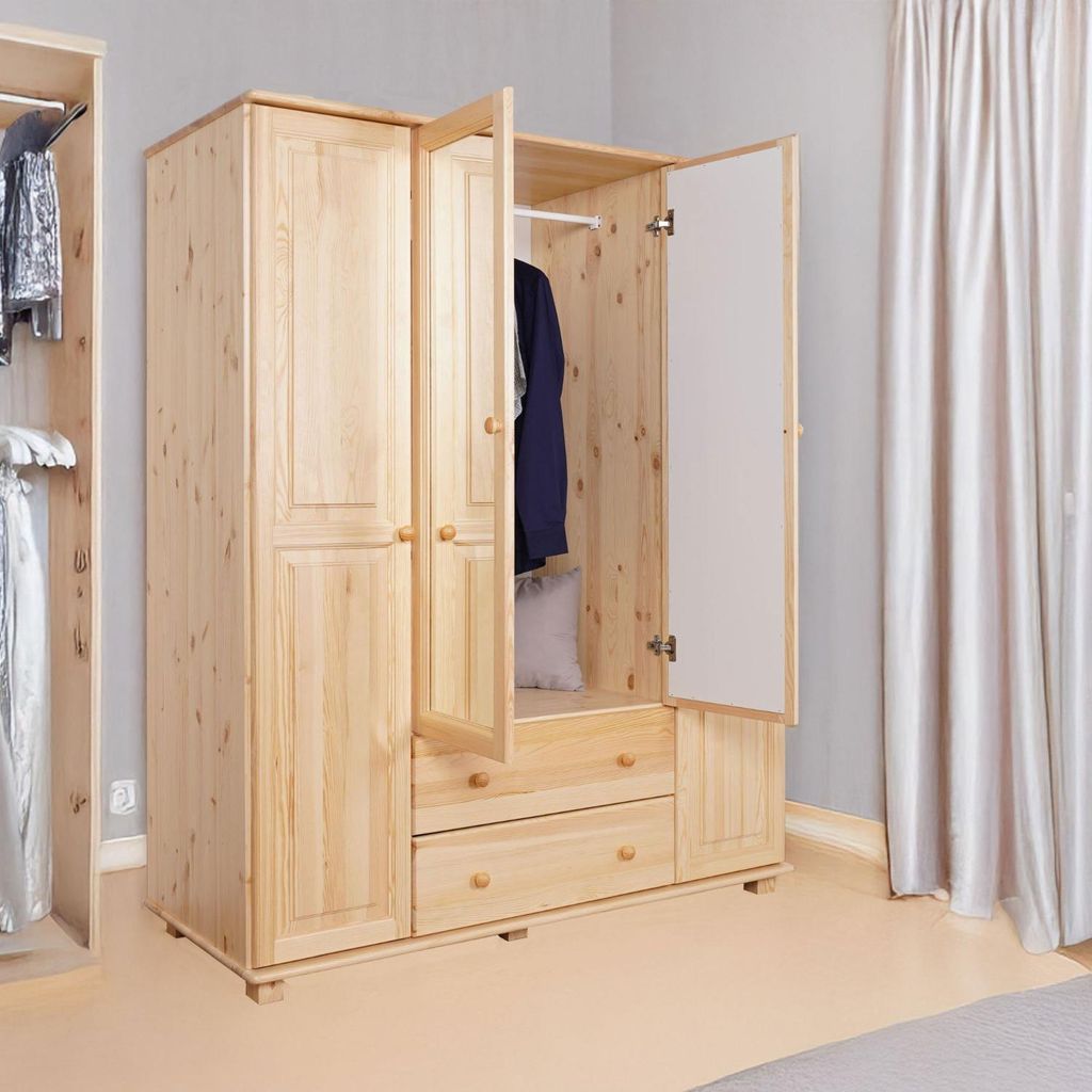 Massivholz-Schrank, Farbe: Natur 190x160x60 cm