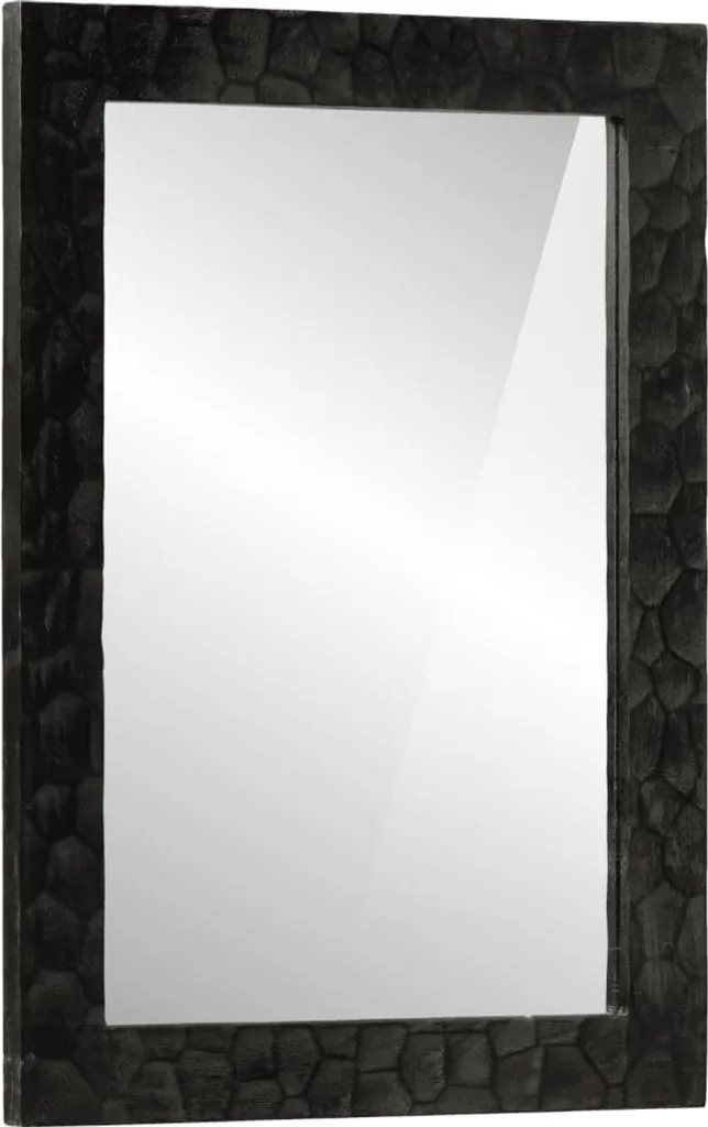 Specchio Bagno Nero in Legno di Mango | Emozioni e Design 50x70