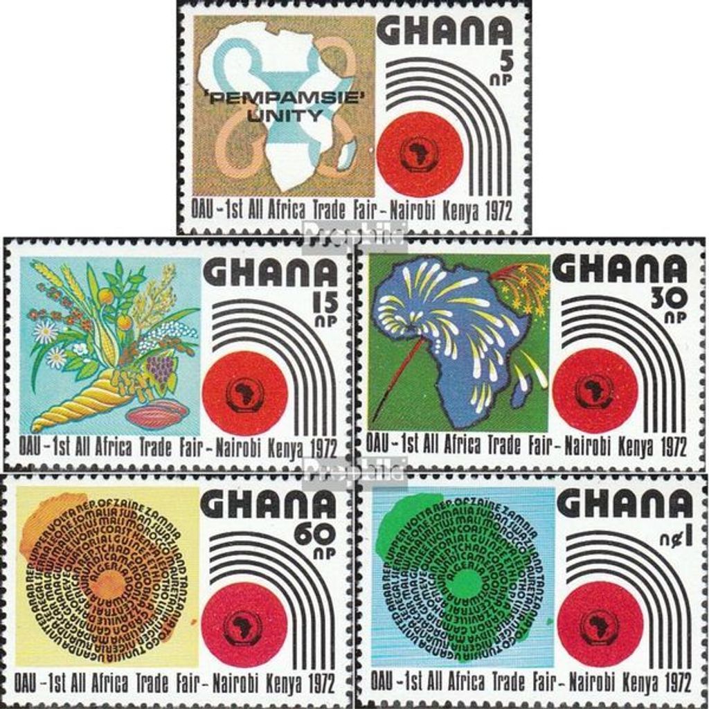 Briefmarken Ghana 1972 Mi 453A-457A (kompl.Ausg.) postfrisch Messe