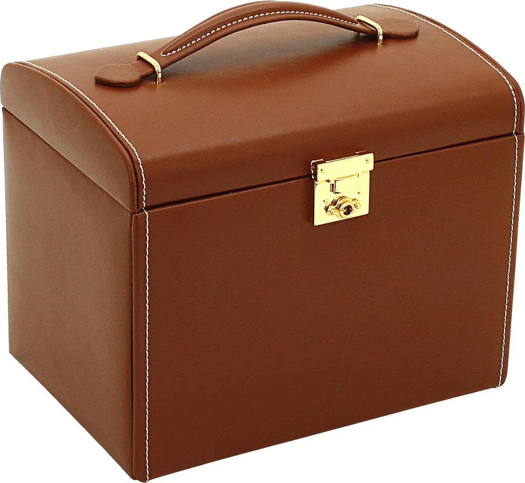 Rangement bijoux Friedrich 23 Cordoba en cuir brun pour voyage et maison