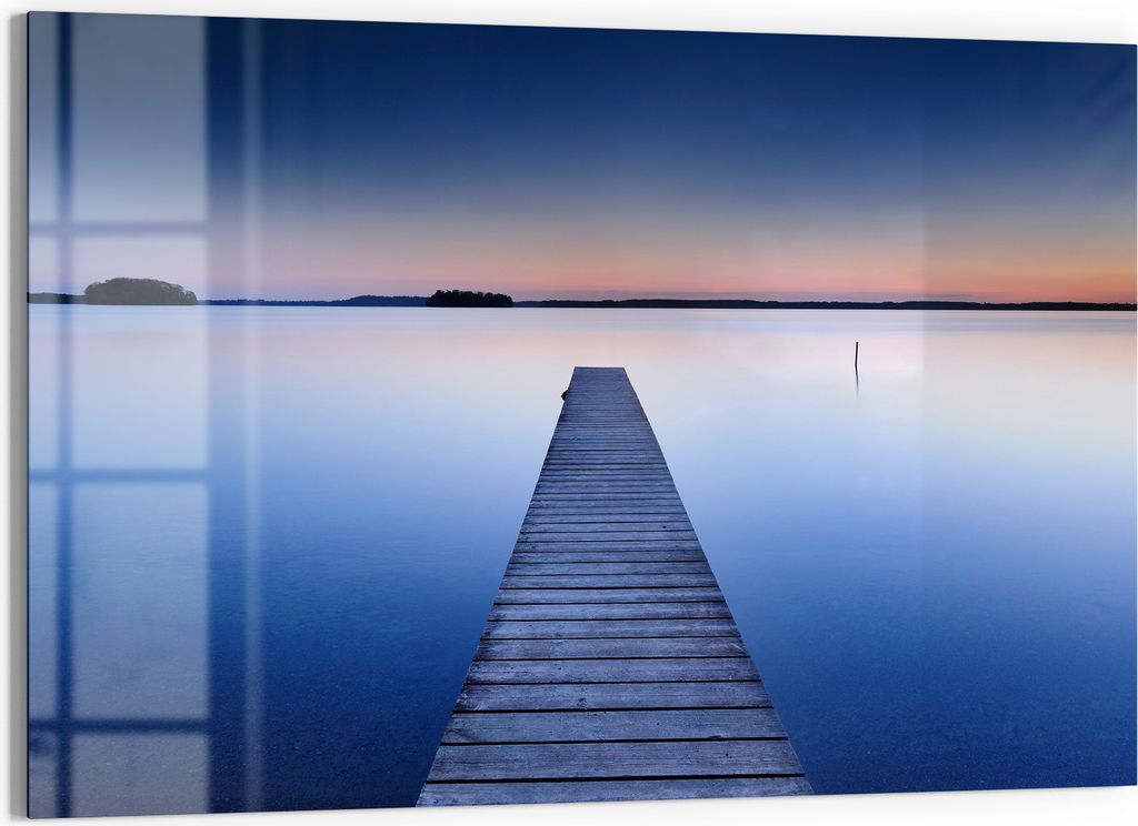 DEQORI Magnettafel Glas 90x60 cm 'Steg in die Dämmerung' beschreibbar Whiteboard Küche