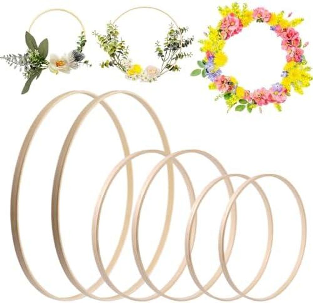 12Stš¹ck Holzringe zum Basteln, 15 cm/20 cm/30 cm Produktbild 