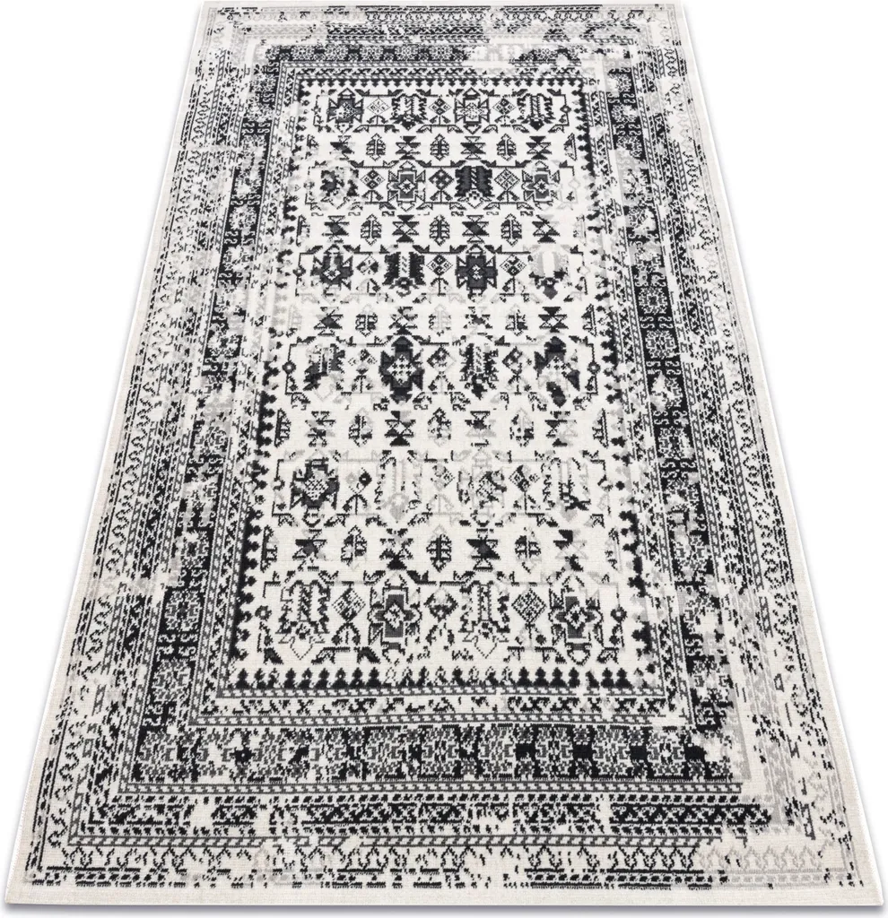 Tapis Vintage Beige Anti-Tache 120x170 cm - Tapis Résistant Facile à Laver