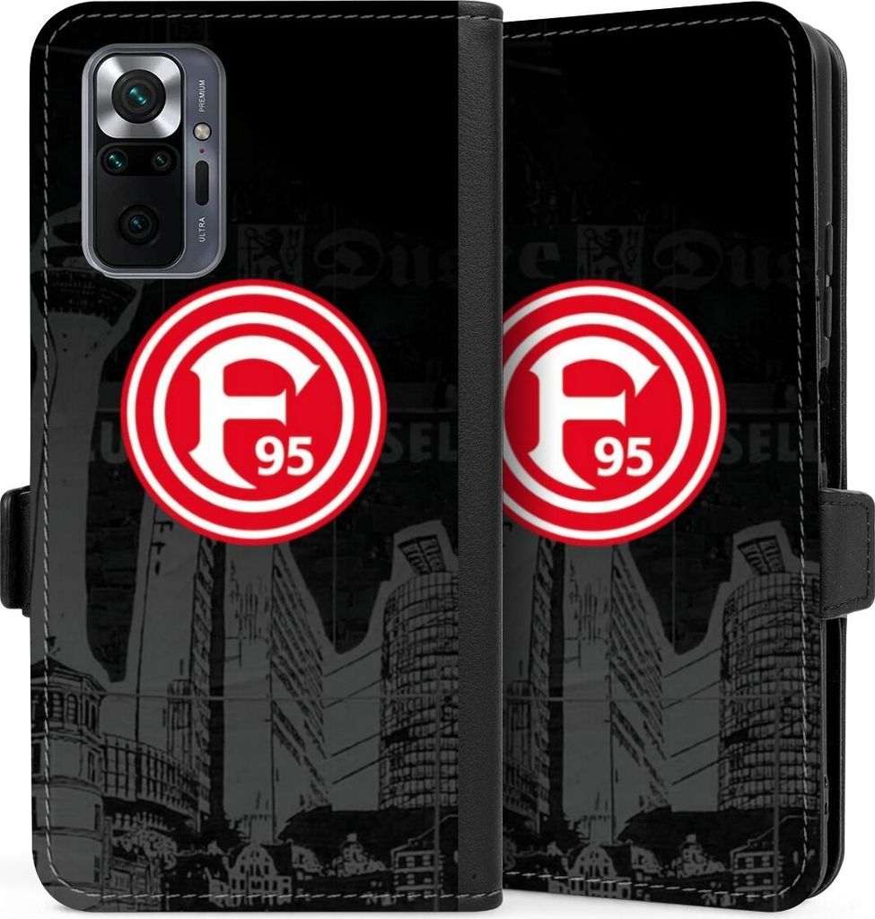 DeinDesign Klapphülle für Xiaomi Redmi Note 10 Pro Handytasche Lederhülle Tasche Fortuna Düsseldorf Logo Offizielles Lizenzprodukt