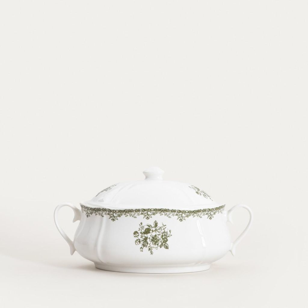 Terrina LOURRY zielona 3 l, porcelanowa, z pokrywką i Zdjęcie produktu 