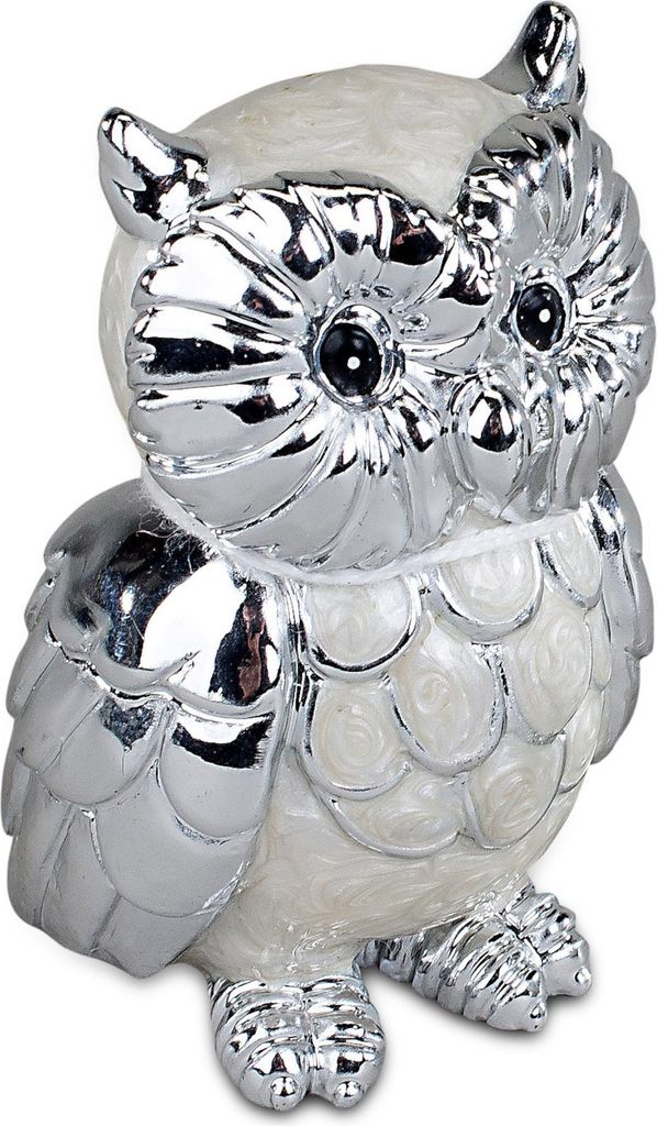 A decorative owl figurine.