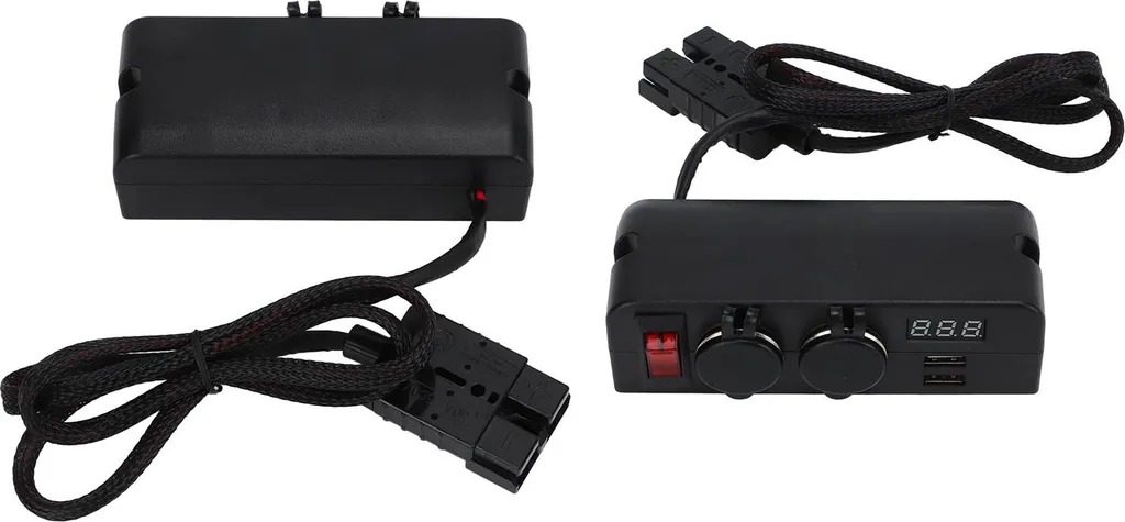 Adattatore caricabatteria per auto, 2 prese USB, tensione, display digitale, alimentatore, batteria