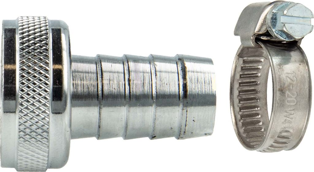 tecuro Schlauchverschraubung mit ÜWM M22 x 1 auf Tülle Ø 13 mm inkl. Schlauchschelle W4 12-20 mm