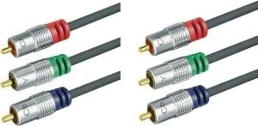 Câble Vidéo YUV 3 RCA Mâle avec Connecteurs Plaqués Or - Longueur 1m