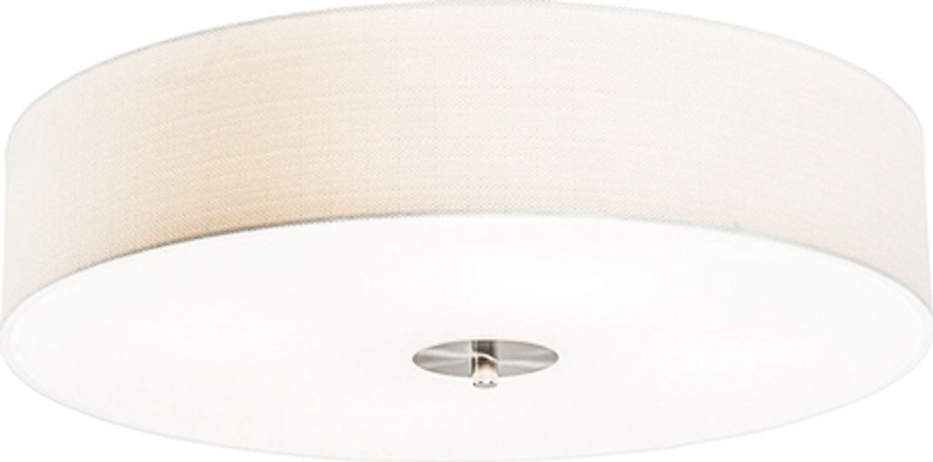 QAZQA - Landhaus I Vintage Smarte Deckenleuchte I Deckenlampe I Lampe I Leuchte Weiß 50cm inkl. 4-flammig Wifi A60 - Drum mit Schirm Jute I Wohnzi...