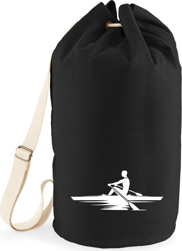 Huuraa Seesack Rudern Rowing 20 Liter Black Baumwolle Rucksack Geschenkidee