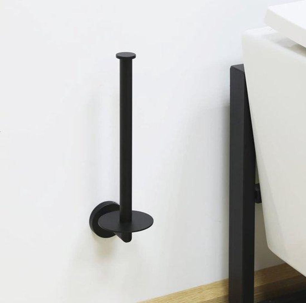 Schwarze Edelstahl-WC-Rollenhalter - Hangender Reserve-Rollenhalter