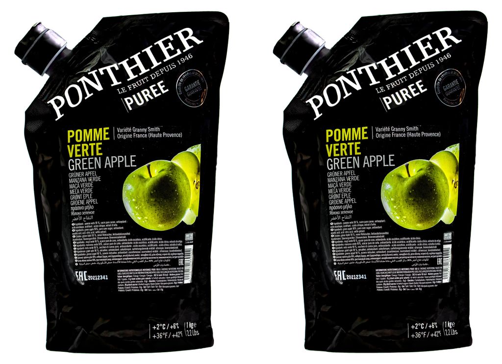 Ponthier APFEL PÜREE Grün Frucht-Mark-Püree 2x 1KG Granny Produktbild 
