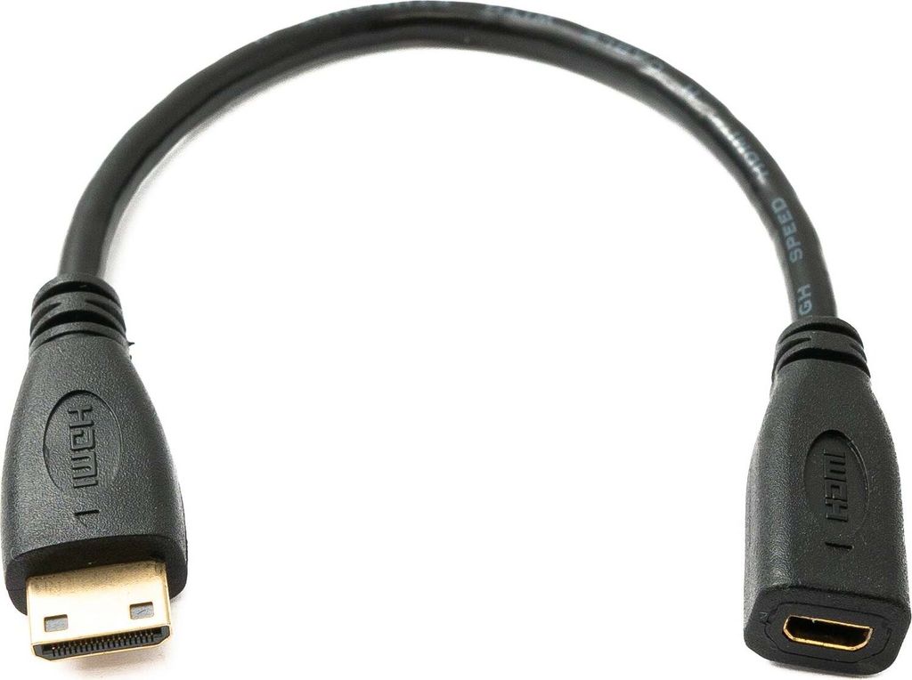 SYSTEM-S HDMI 1.4 Kabel 15 cm Mini Stecker zu Micro Buchse 4K UHD 30 Hz 2K 60 Hz