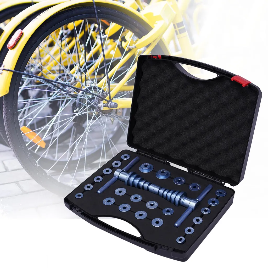 Kit presse à roulements vélo en acier durable bleu anodisé - 5