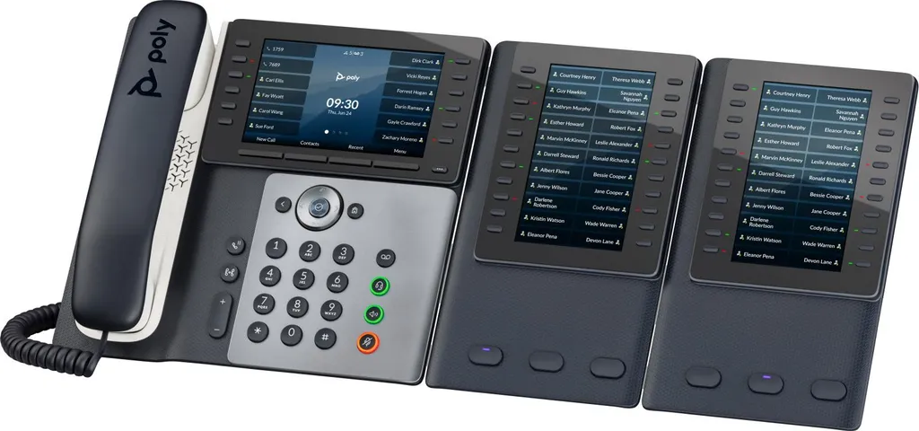 Poste Téléphonique IP Poly Edge E500 Compatible PoE avec Combiné Filaire - 10