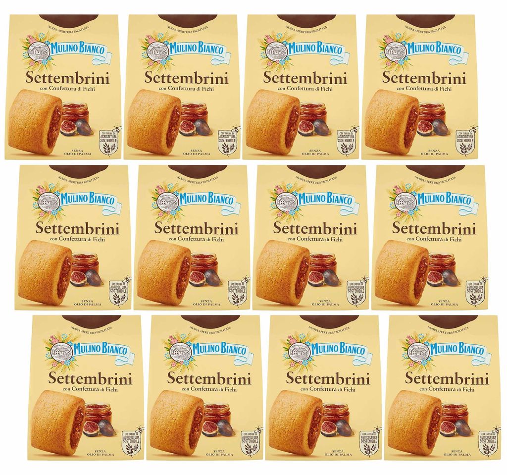 MULINO BIANCO Settembrini - Italienische Mürbekekse mit Feigenkonfitüre 300g (Settembrini, x12)