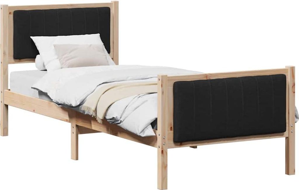 Bettgestell Braun und Schwarz 80 x 200 cm Massivholz Kiefer