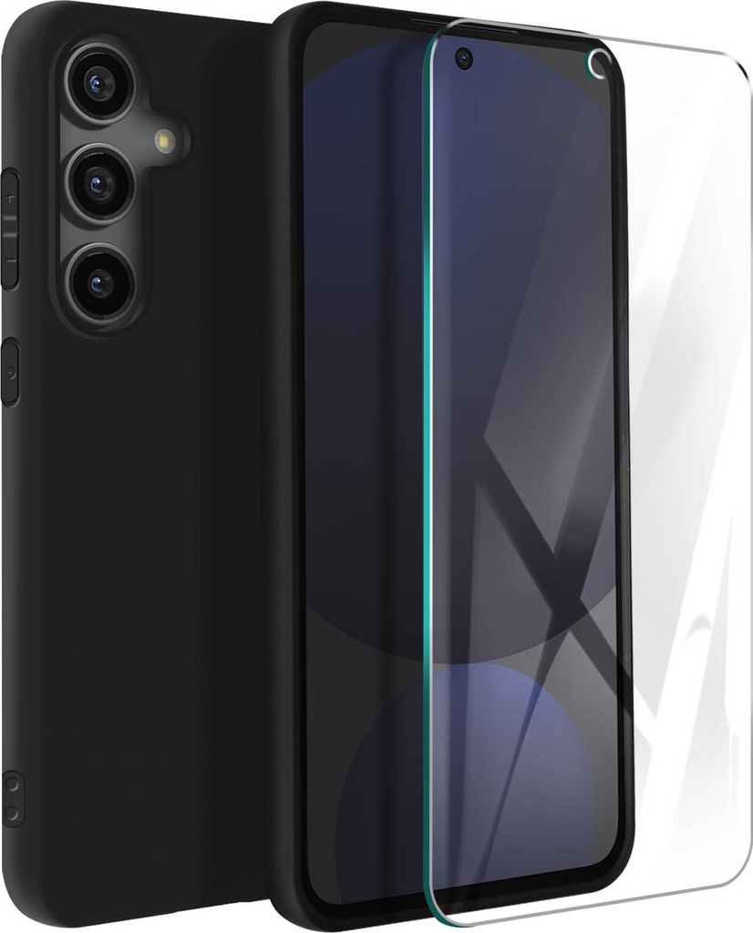 3mk, Hülle für Galaxy S24 FE Stoßfest Ultradünn & Hardglass 9H Schutzfolie, Schwarz