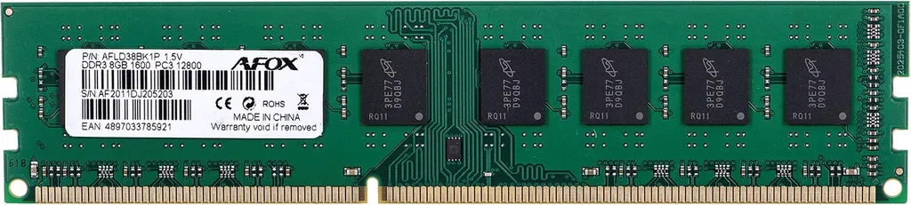 Memoria RAM Desktop AFOX 8GB DDR3 1600 PC3-12800 UDIMM 1.5V