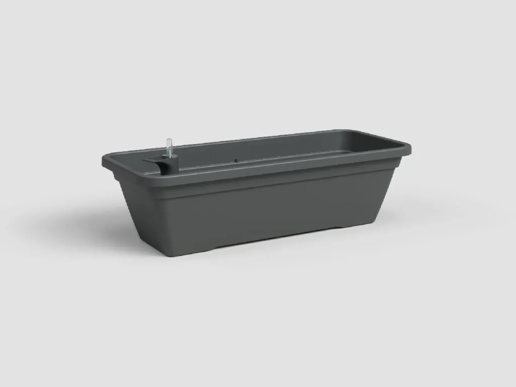 Cache-pot rond anthracite en plastique résistant Artevasi 24,3x22 cm