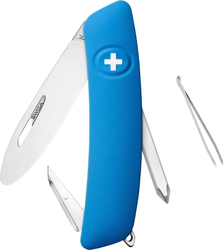 Couteau enfant Swiza J02 Bleu avec blocage de sécurité et 6 fonctions