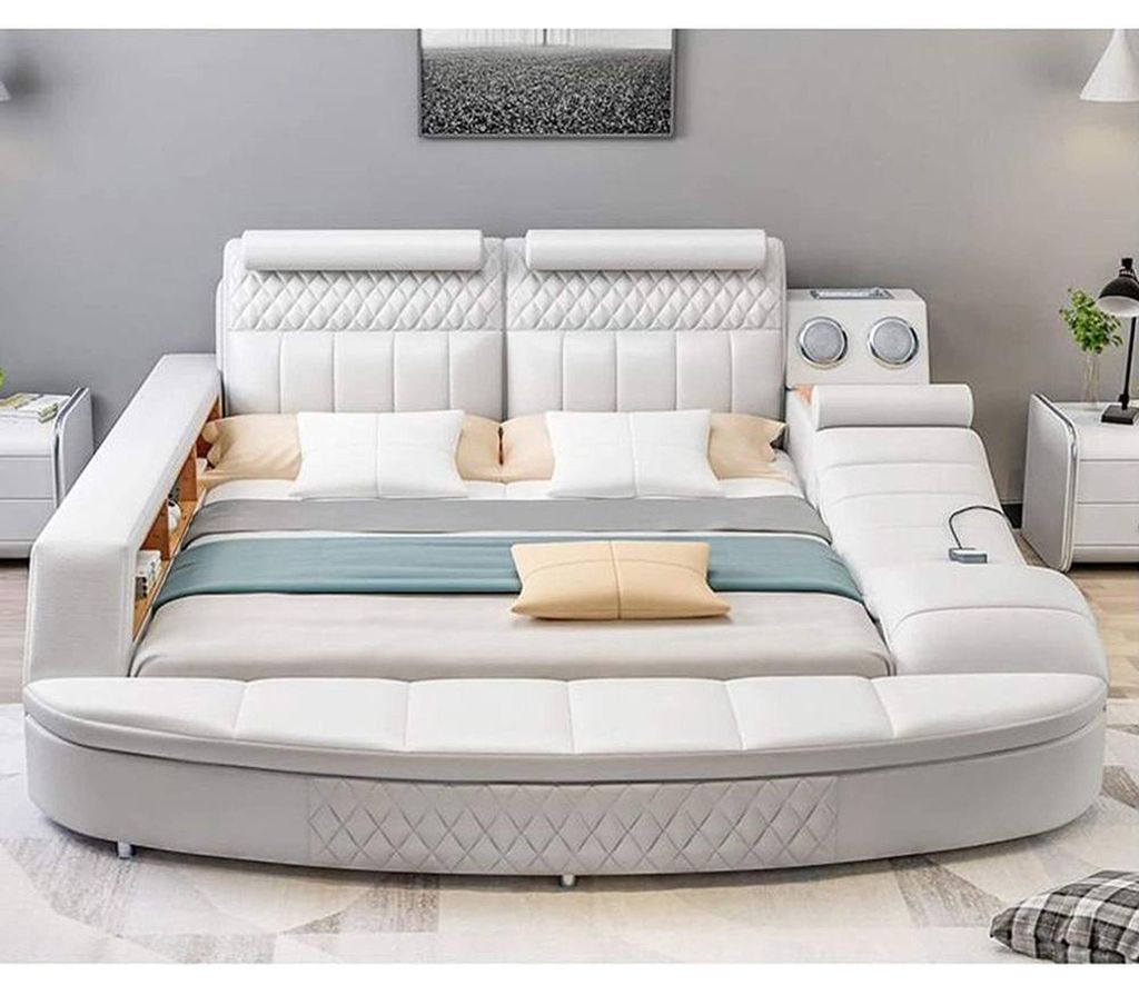 Multifunktion Bett Doppelbett Betten Ehebett Polsterbett Schlafzimmer Lederbett