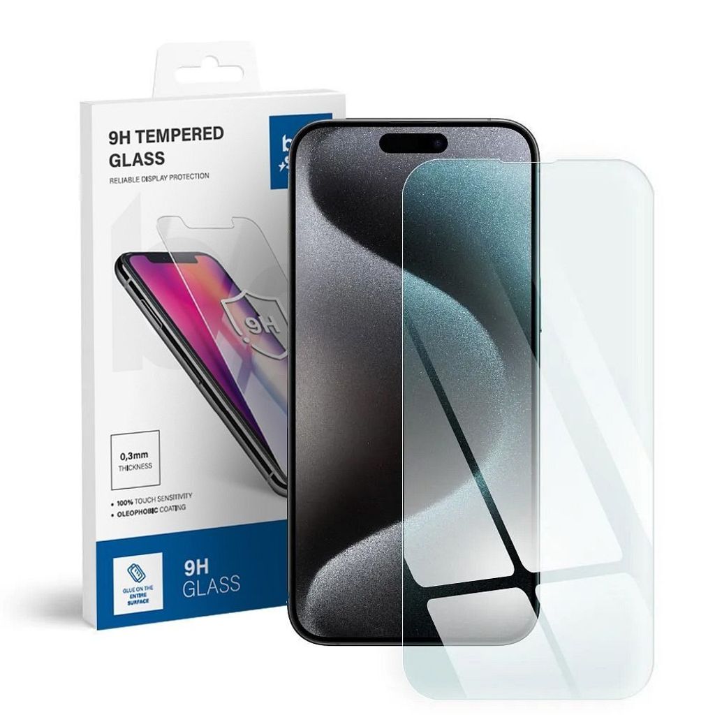 Blue Star hærdet glas til iPhone 15 Pro