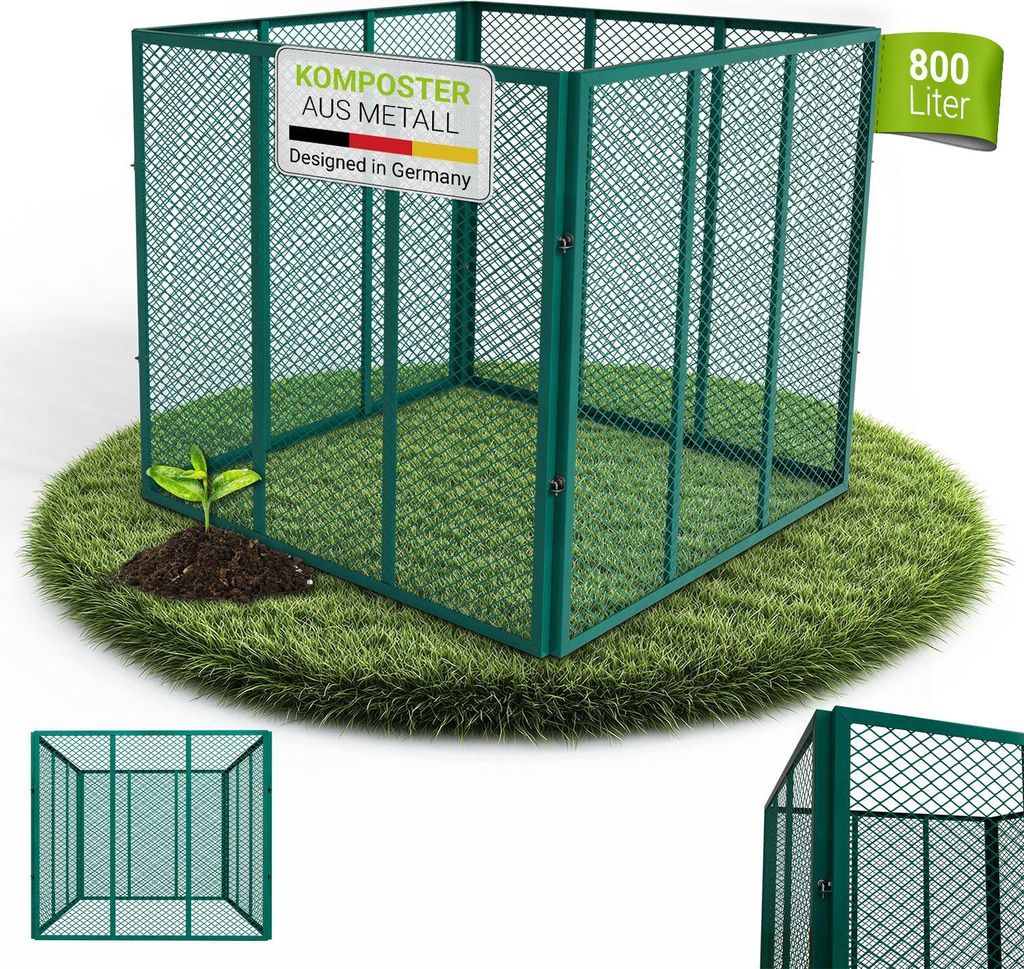 Juskys Metall Komposter 800 L, stabil, wetterfest & Produktbild 