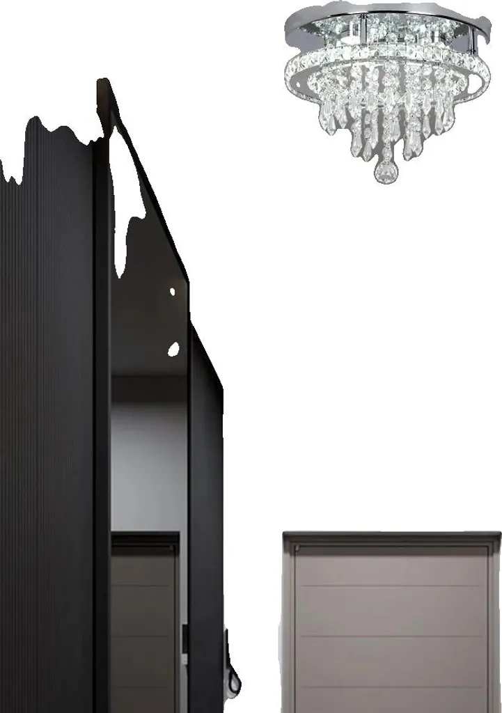 Plafonnier LED cristal 30cm chrome 29W dimmable avec télécommande