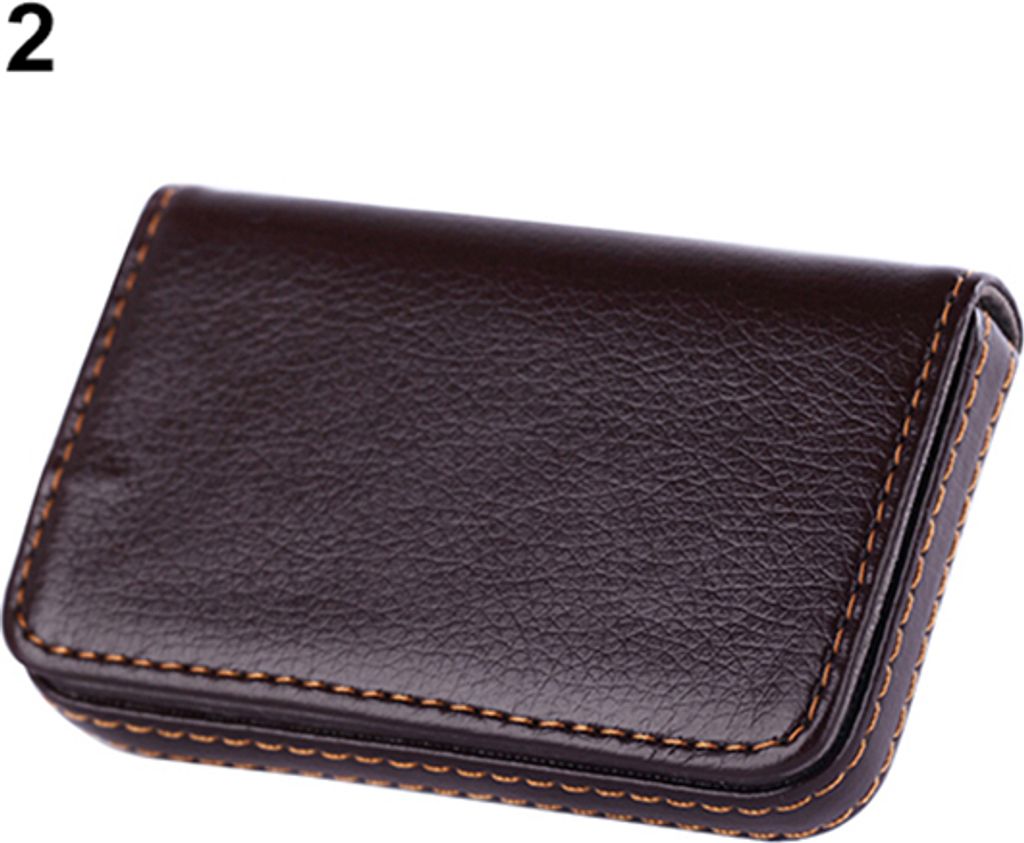 Kunstleder Magnetverschluss Business ID Name Pack Kreditkartenetui Pocket Box Dark Coffee